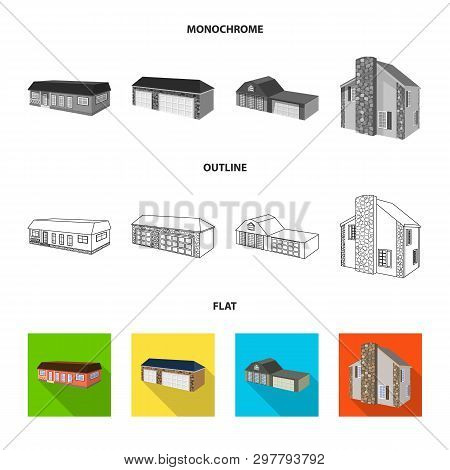 Vector Illustration Of Facade And Housing Icon. Set Of Facade And Infrastructure Vector Icon For Sto