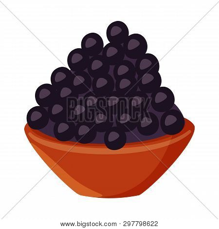 Vector Design Of Caviar  And Black Icon. Collection Of Caviar  And Fish Stock Vector Illustration.