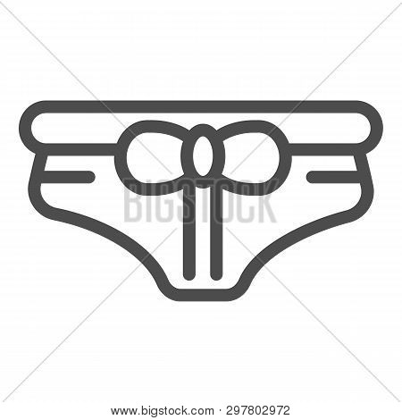 Panties Line Icon. Woman Underware Vector Illustration Isolated On White. Girls Panty Outline Style 