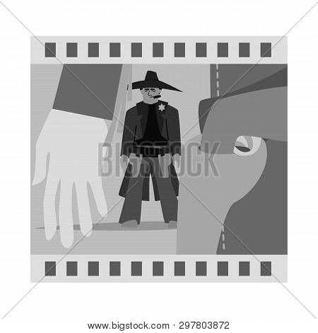 Vector Illustration Of Western And Poster Logo. Set Of Western And Adventure Vector Icon For Stock.