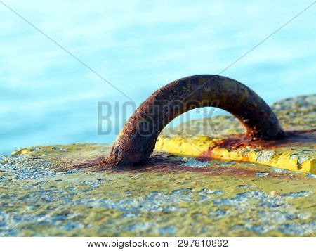 Mooring For Boats On The Coast Of The Bay Of The City Of Cadiz, Andalusia. Spain. Europe
