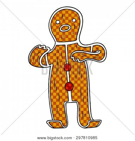 hand drawn cartoon doodle of a gingerbread man