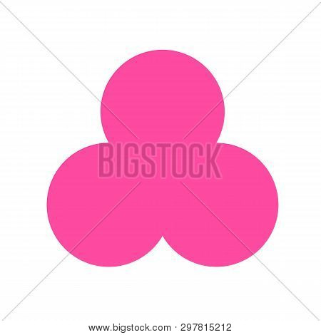 Pink Trefoil Basic Simple Shapes Isolated On White Background, Geometric Trefoil Icon, 2d Shape Symb