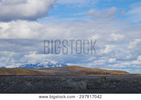 Dirt Road Along Central Highlands Of Iceland.