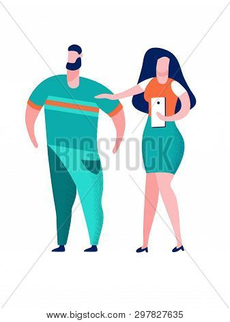 Couple Taking Selfie Cartoon Vector Illustration. Mobile Photo. Woman Choosing, Buying Smartphone. S