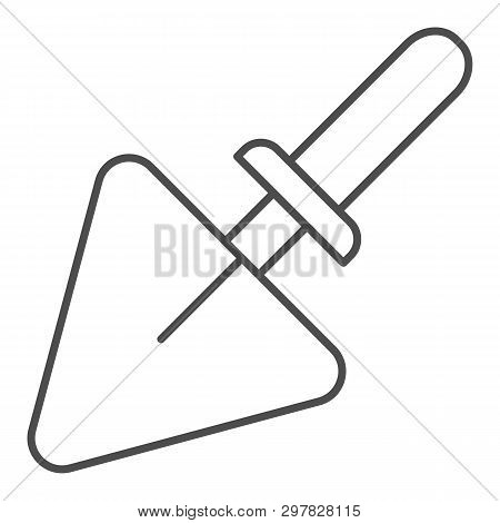 Triangular Shovel Thin Line Icon. Cement Shovel Vector Illustration Isolated On White. Tool Outline 