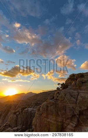 The Sunset And The Beautiful Clouds Seen From Mount Lemmon, Arizona.
