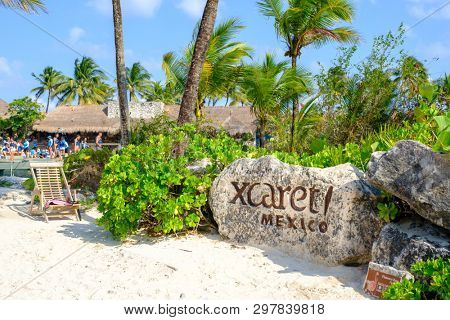 XCARET,MEXICO - APRIL 16,2019 : XCaret, a famous ecotourism park on the mexican Mayan Riviera