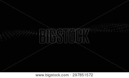 Wave Of Particles. Futuristic Point Wave. Vector Illustration. Abstract Background With A Dynamic Wa