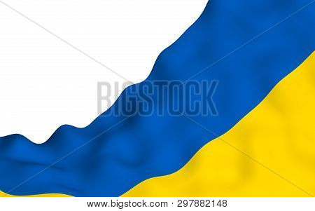 The Flag Of Ukraine On A White Background. National Flag And State Ensign. Blue And Yellow Bicolour.