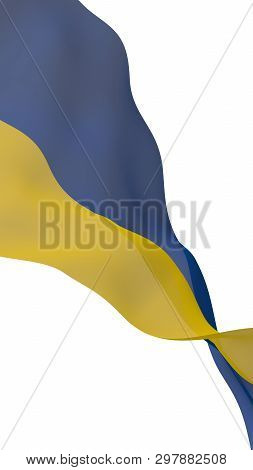 The Flag Of Ukraine On A White Background. National Flag And State Ensign. Blue And Yellow Bicolour.