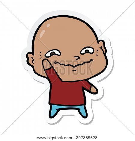 sticker of a cartoon creepy guy