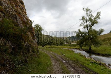 Mountain Village Generalka Altai Territory In Western Siberia. Russia