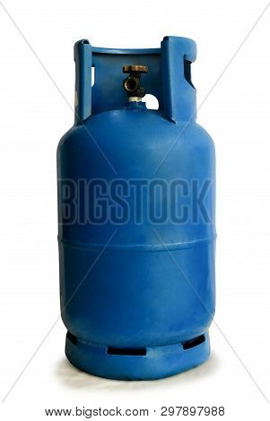 Blue Gas Tank For Cooking.with Clipping Path.;