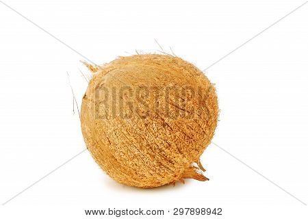 Dried Coconut On White Background.with Clipping Path.