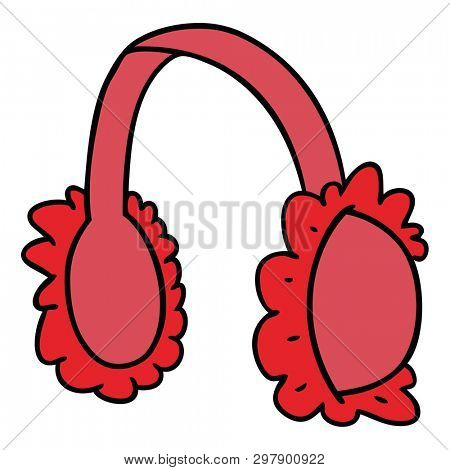 hand drawn cartoon doodle of pink ear muff warmers