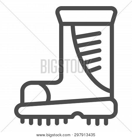 Boots Line Icon. Working Boots Vector Illustration Isolated On White. Protective Footwear Outline St