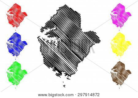 Eastern Region (regions Of Uganda, Republic Of Uganda, Administrative Divisions) Map Vector Illustra