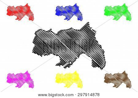 Northern Region (regions Of Uganda, Republic Of Uganda, Administrative Divisions) Map Vector Illustr