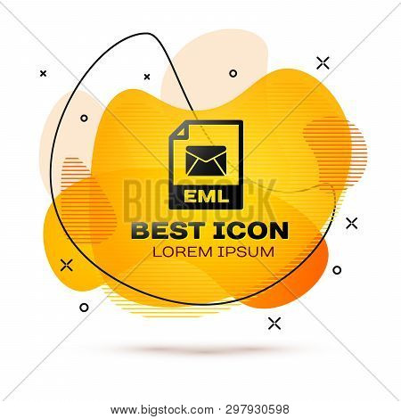 Black Eml File Document Icon. Download Eml Button Icon Isolated On White Background. Eml File Symbol