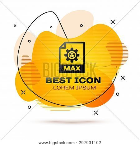 Black Max File Document Icon. Download Max Button Icon Isolated On White Background. Max File Symbol