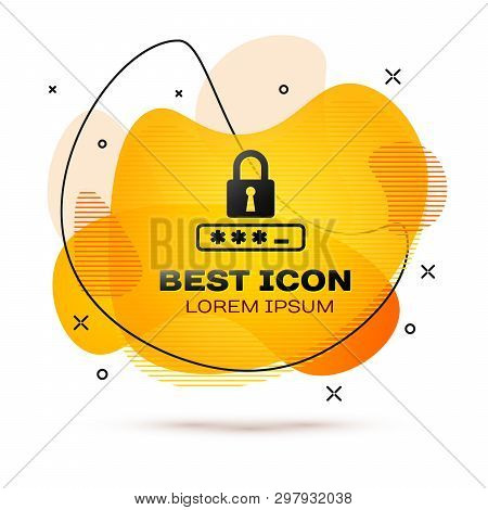 Black Password Protection And Safety Access Icon Isolated On White Background. Lock Icon. Security, 