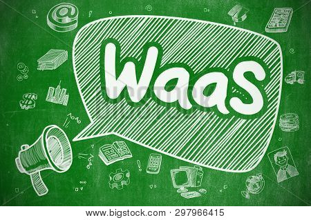 Waas - Hand Drawn Illustration On Green Chalkboard.