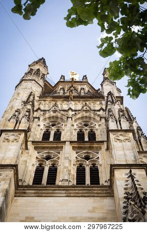 The Majestic Entrance Of The Saint Andre Cathedral In Bordeaux