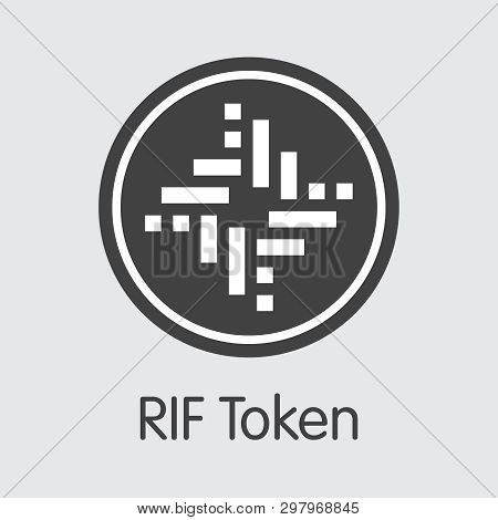 Rif - Rif Token. The Logo Of Virtual Momey Or Market Emblem.