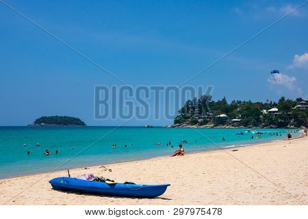 Kata Beach, Phuket, March 2013, People Relaxing On Beautiful Kata Beach