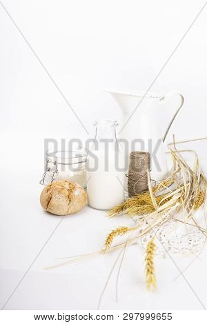 Shavuos, Dairy Products And Fruits. Traditional Jewish Holiday
