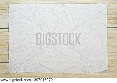 Paper Crumpled Of Empty And Copy Space On Wooden Background,you Can Input The Message Text In Pictur