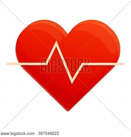 Healthy Heart Heartrate Icon. Cartoon Of Healthy Heart Heartrate Vector Icon For Web Design Isolated