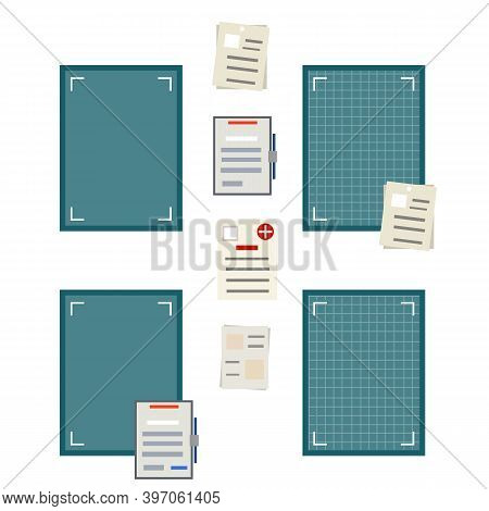 Empty X-ray Template. Medical Equipment For Fractures. Diagnostics And Paper Document File. Tests At