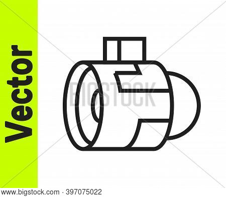 Black Line Jet Engine Turbine Icon Isolated On White Background. Plane Turbine. Airplane Equipment. 