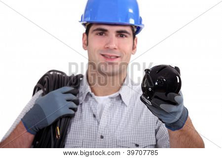 Handwerker posiert