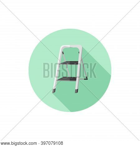 Vector Flat Design Step Ladder. Vector Illustration