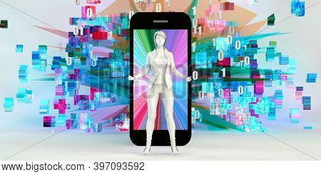 Mobile App Developer for M-Commerce Application System Art 3d render