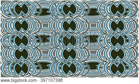 Picture Of A Blue Color, Curve Pattern, Abstract Vector Graphic Design.