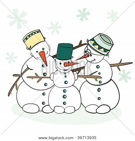 humorvolle Winter Schneemann