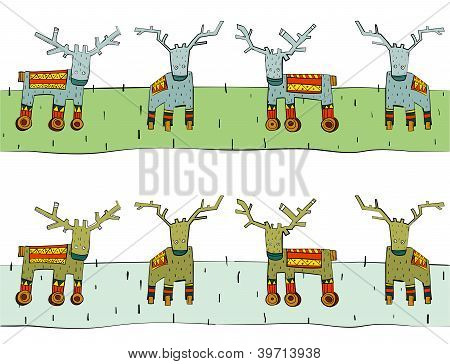 Kachelbarer Rentier-Grenze