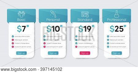Chemistry Pipette, Hold T-shirt And Web Timer Line Icons Set. Price Table Chart, Business Plan Templ