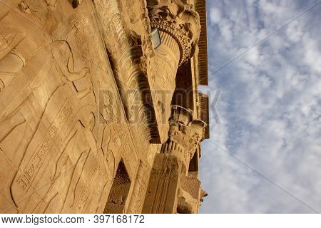 Facade Of Temple Of Edfu In Egypt