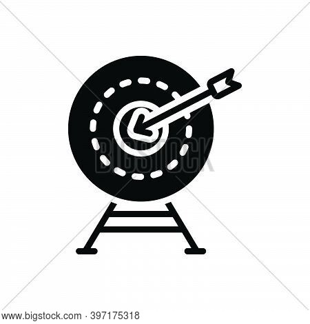 Black Solid Icon For Exactly Accurately Archery Shooting Range Achievement Target Goal Shot