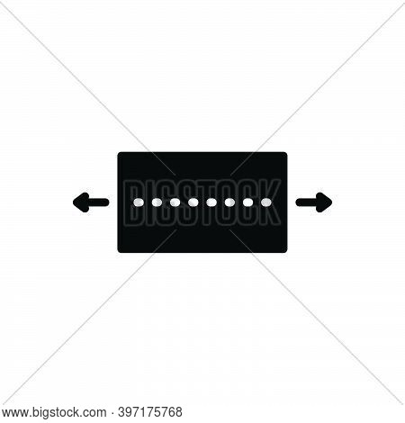 Black Solid Icon For Broad Wide Large Big Length Distance Spread Thick Wide