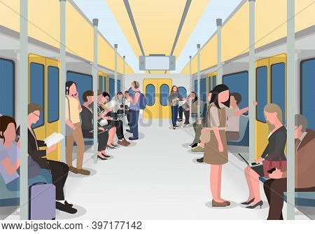 People In The City Often Use The Electric Train To Travel. And Often Make The Most Of Their Free Tim
