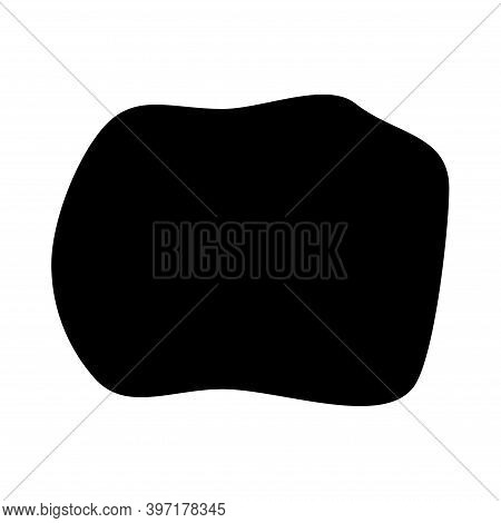 Abstract Ink Blotch, Round Liquid Blot Inkblot Shape. Freskle Pebble. Deform Random Smooth Vector Il