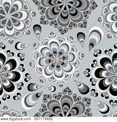 Color Abstract Ethnic Seamless Pattern In Graffiti Style With Elements Of Urban Modern Style