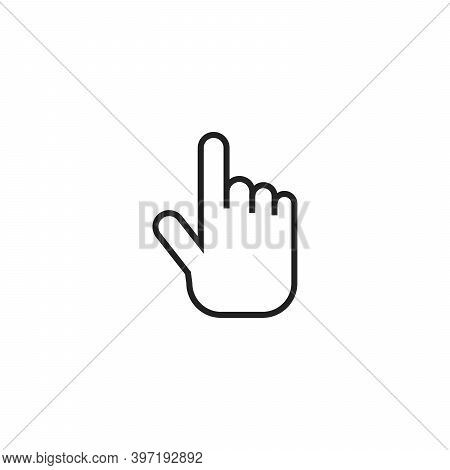 Standard White And Black Hand Cursor Vector Isolated On White Background. Stock Illustration