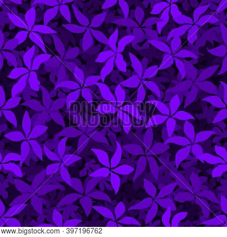 Violaceous Garden Pattern Seamless Background Vector Illustration
